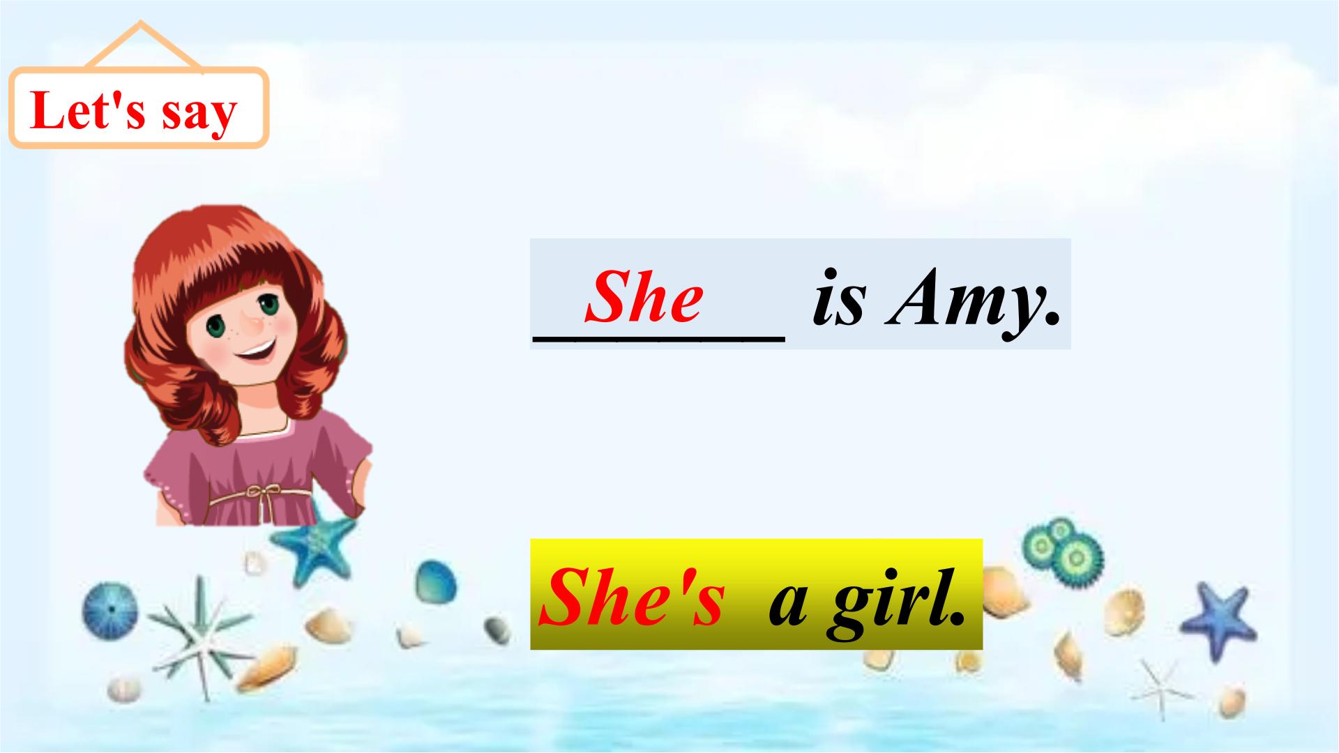 小学英语Amy穿泳衣图片