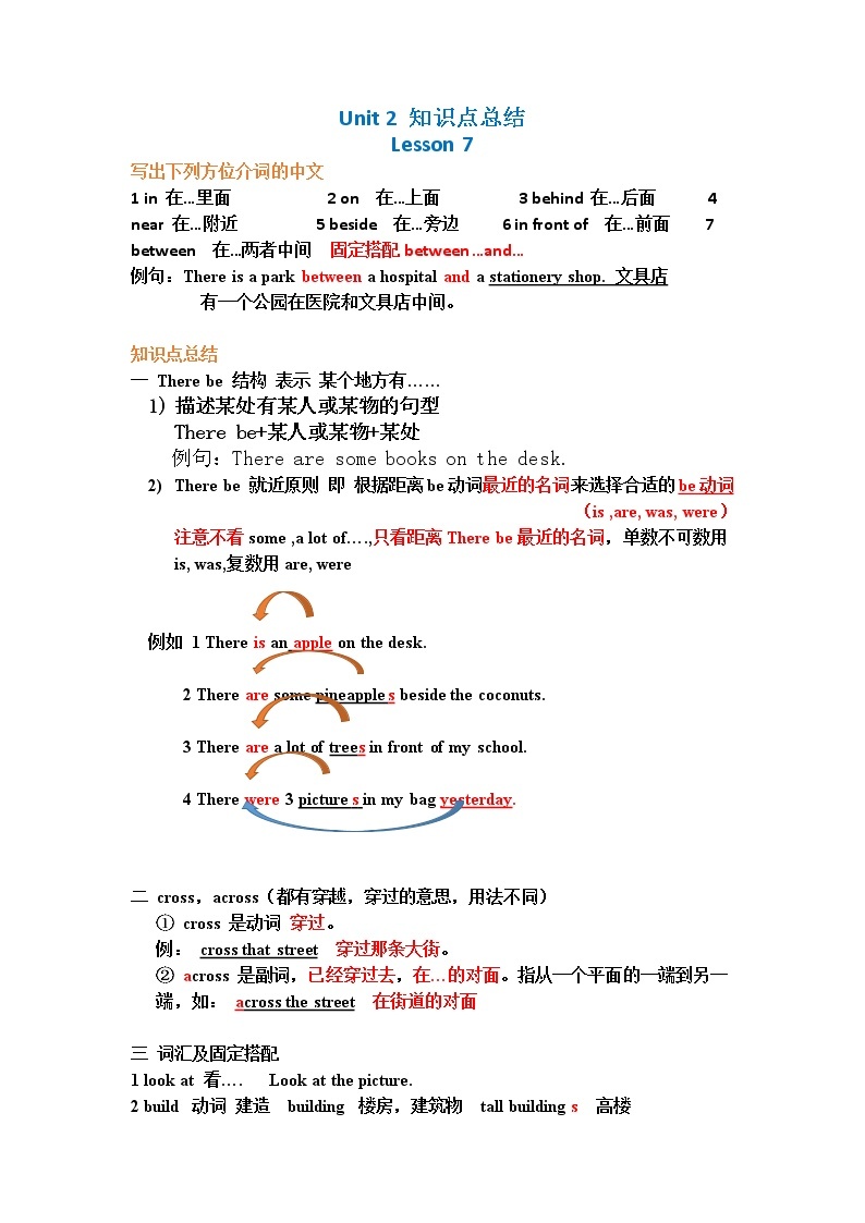 人教精通英语 六下 Unit 2 知识点总结01