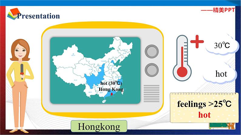 （人教PEP版 ）四年级英语下册同步备课系列 Unit 3  Weather PartA2 let 's learn（课件）第7页