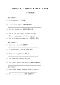 小学英语外研版 (三年级起点)六年级下册Module 1模块综合与测试优秀巩固练习