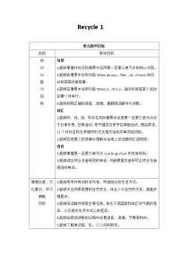 小学英语人教版 (PEP)五年级下册Recycle 1教案设计