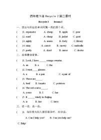 小学英语Recycle 2同步测试题