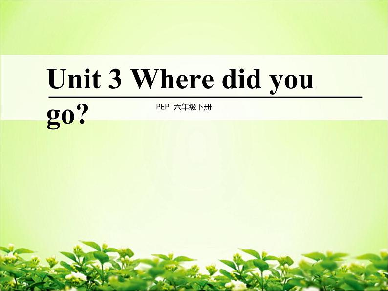 人教PEP版（三年级起点）英语六年级下册-03Unit 3 Where did you go？-课件0401