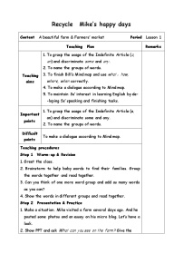 2021学年Recycle Mike's happy days教案