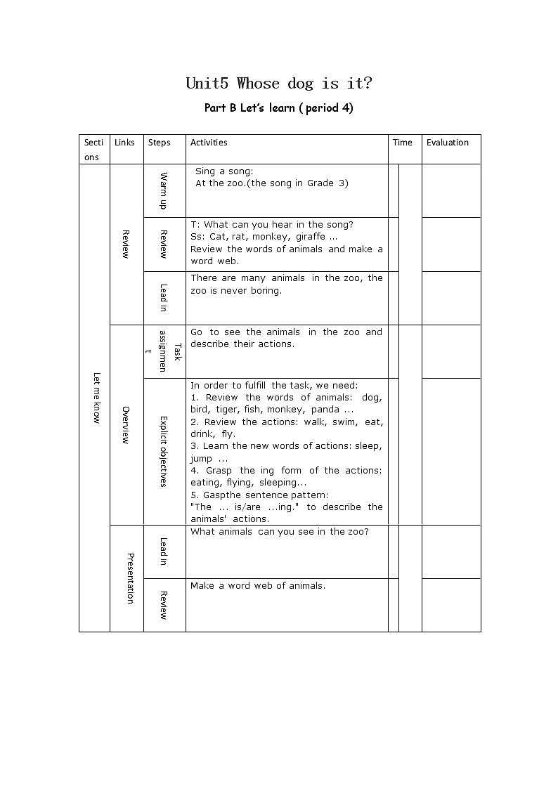 Unit5Blet'slearn优质全英文教案01