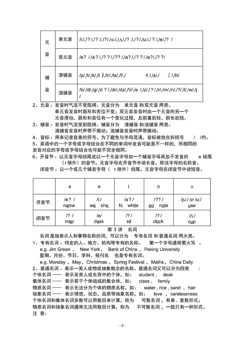 小学英语语法大全学案第2页