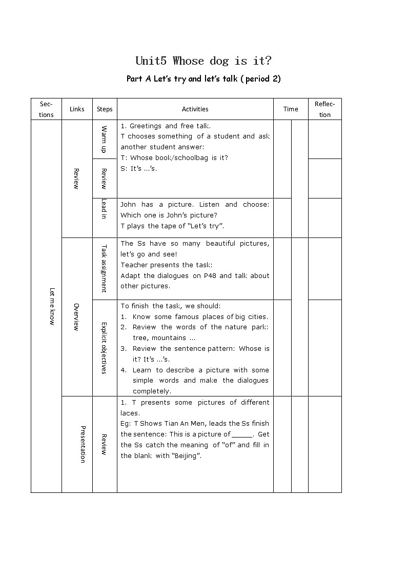 Unit5Alet'stalk全英文优质课件教案01