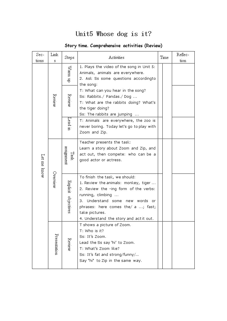 Unit5revision全英文优秀教案01