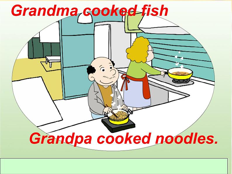 四年级英语下册课件-Module 7 Unit 2 Grandma cooked fish-外研版（三起）第8页