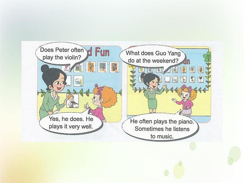 鲁科版小学英语四年级下册U4-L3 Does he often play the violin？同步课件PPT06