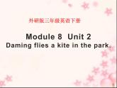 三年级英语下册课件-Module 8 Unit 2 Daming flies a kite in the park-外研版（三起）