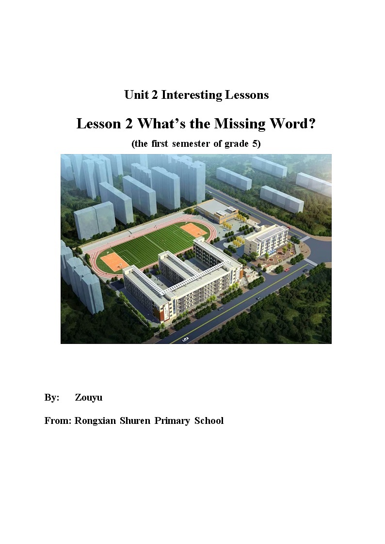 英语川教版五年级上册-Unit 2 lesson 1 What's the Missing Word教案01