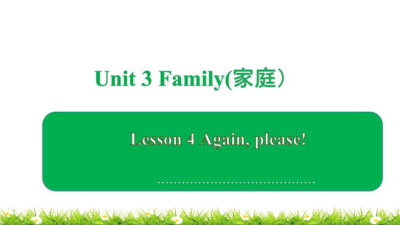 鲁科版 五四制3上英语 Unit 3  Lesson 4 Again, Please!01