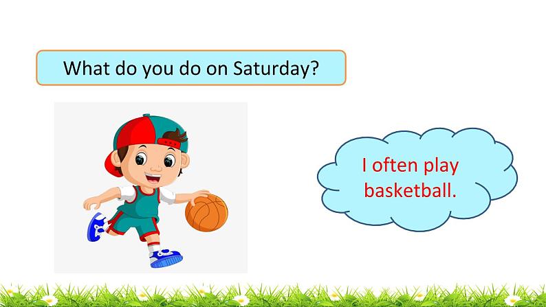 鲁科版五四制4上英语Unit 3 Days of the week Lesson 3 What do you do on Saturday?（课件）07