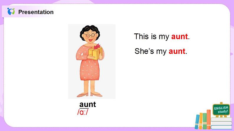 Unit 1 She's my aunt Period 1课件+教案+同步练习08