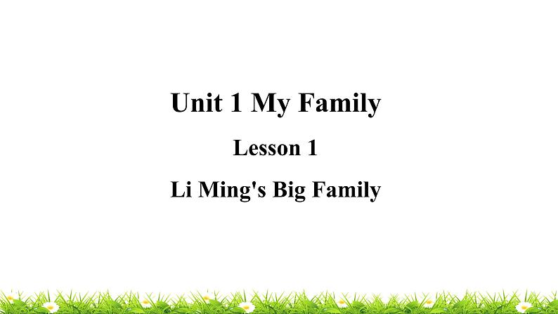 翼教版五上英语教学课件Lesson 1 Li Ming's big family01