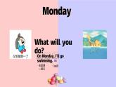 外研版（三起）四年級(jí)下Module3Unit2 On Monday, I'll go swimming.PPT+視頻動(dòng)畫