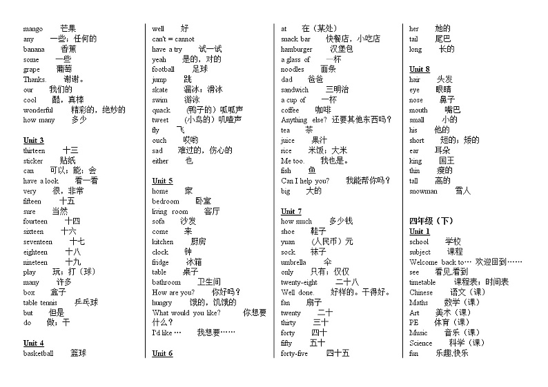 译林版英语三-六年级单词汇总第3页