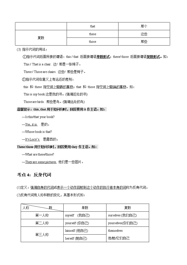专题03 代词_备战2022年小升初英语必考语法和题型03