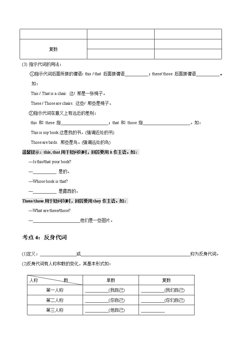 专题03 代词_备战2022年小升初英语必考语法和题型03