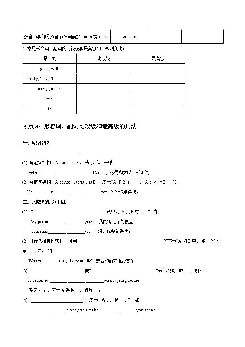 专题05 形容词与副词_备战2022年小升初英语必考语法和题型03
