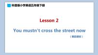 科普版五年级下册Lesson 2 We mustn't cross the street now示范课课件ppt