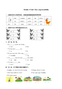 小学英语外研版 (三年级起点)四年级下册Unit 1 They sang beautifully.习题