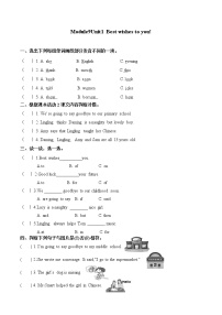 小学英语外研版 (三年级起点)六年级下册Unit 1 Best wishes to you.同步测试题
