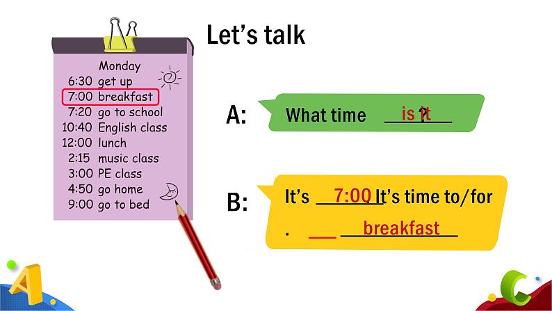 人教PEP版英语四年级下册课件 Unit 2 What time is it_Part C08