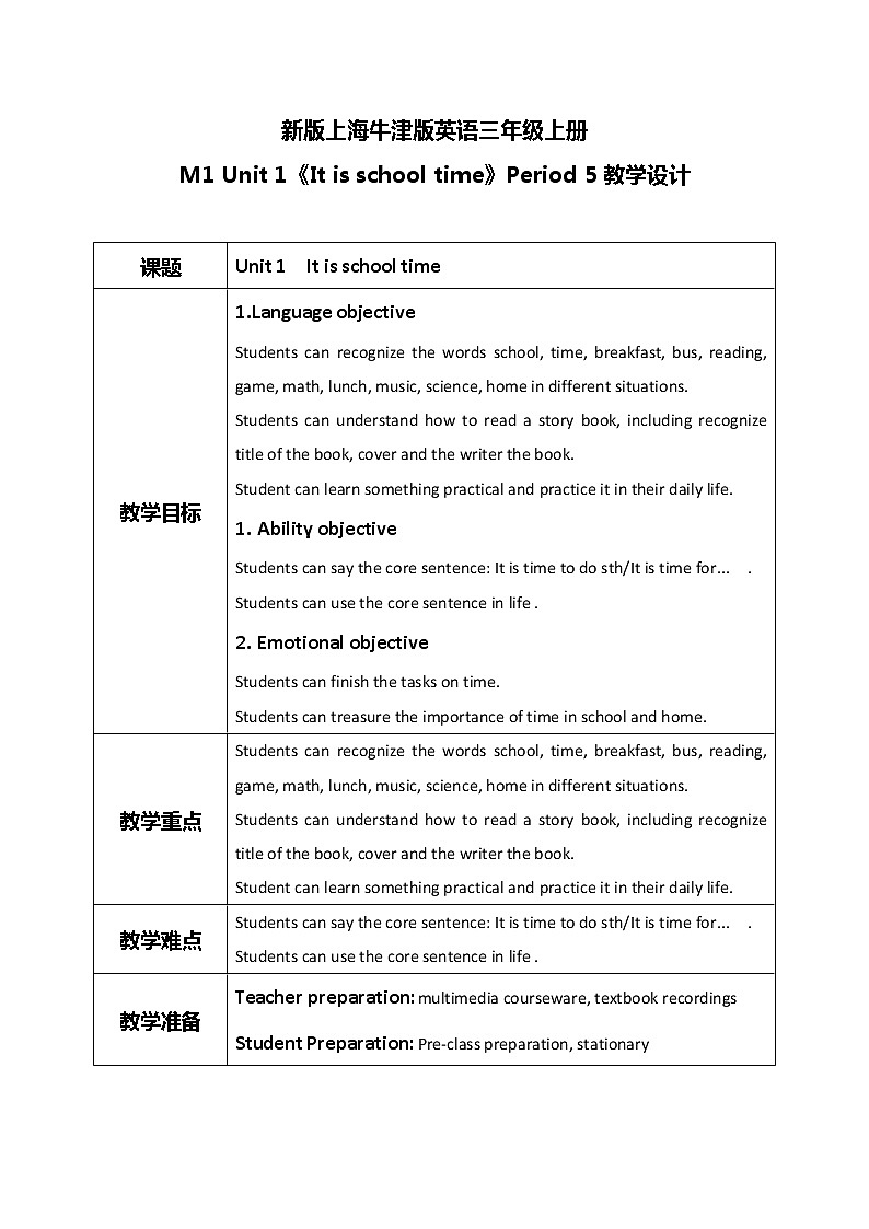 Unit 1 《Hello》 Period 5 课件PPT+教案+练习01