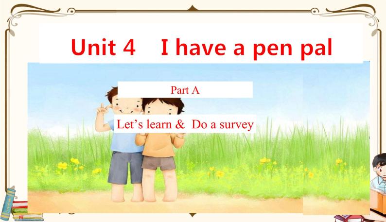 人教版 (PEP)六年级上册英语——Unit 4  I have a pen pal Part A2课件PPT01