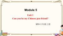小学英语外研版 (三年级起点)六年级上册Unit 1 Can you be my Chinese pen friend?课前预习课件ppt