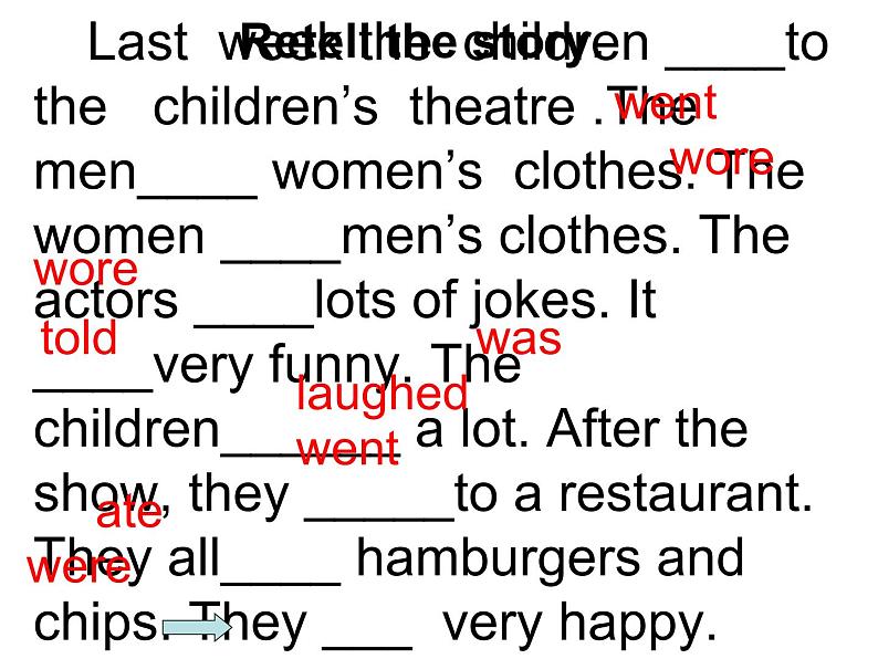 五年级英语下册课件-Module 9 Unit 1 We laughed a lot-外研版（三起）08