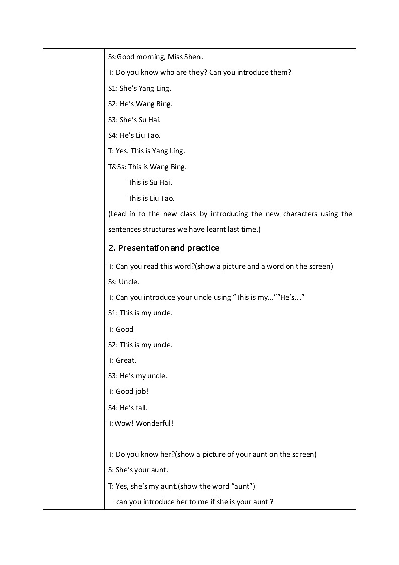 Unit 1 She's my aunt Period 2课件+教案+同步练习02