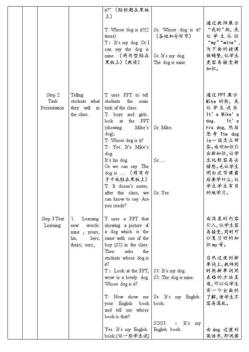 五年级英语下册教案：Unit 5 Whose dog is it （A Let’s learn）人教PEP版03