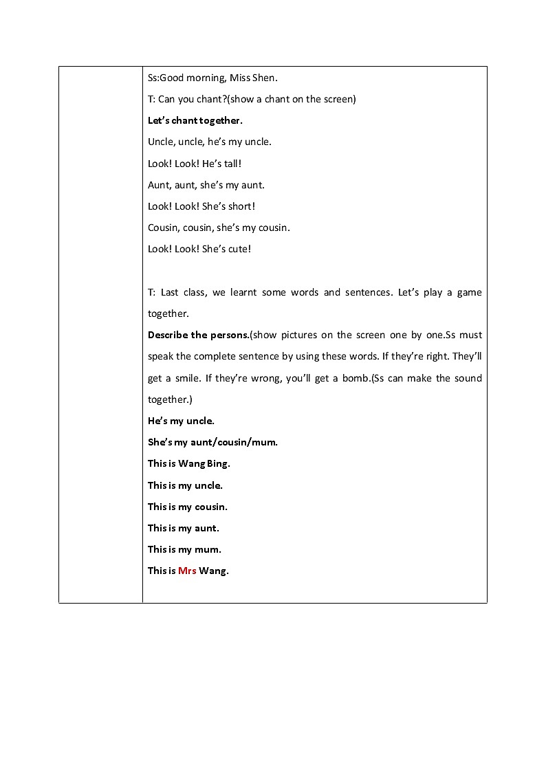 Unit 1 She's my aunt Period 3课件+教案+同步练习02