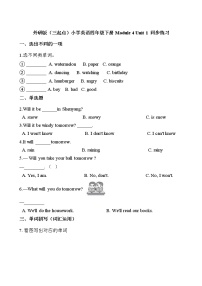 外研版 (三年级起点)四年级下册Module 4Unit 1 Will you take your kite?课时训练