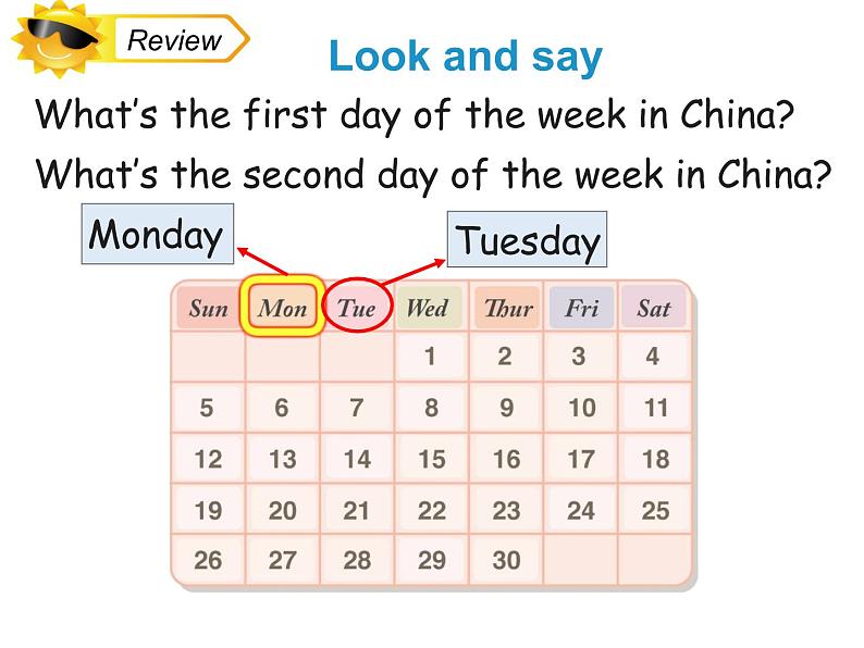 人教精通版小学英语四下 Unit4 There are seven days in a week.(Lesson21) 课件02