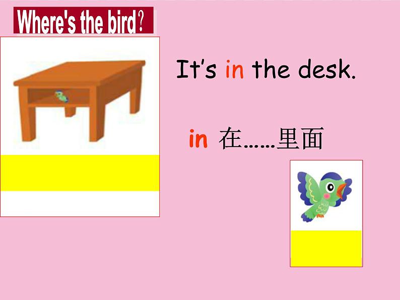 译林版小学英语三下 Unit4 Where's the bird？(第1课时) 课件05