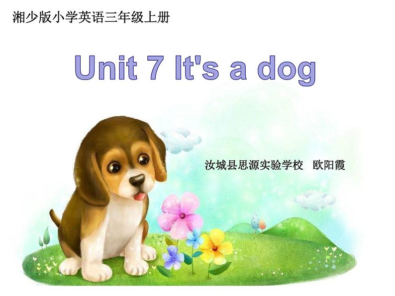 小学英语 湘少课标版 三年级上册 Unit7 It's a dog第一课时课件01