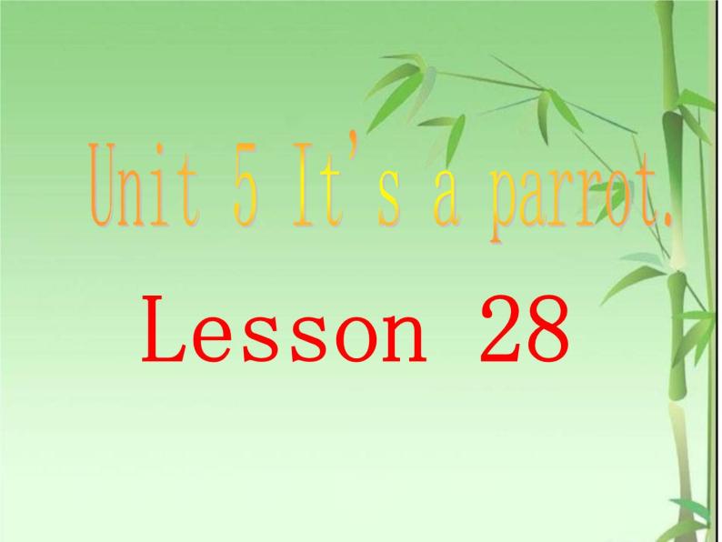 人教精通版英语三下 Unit5 It's a parrot.(Lesson28) 课件01
