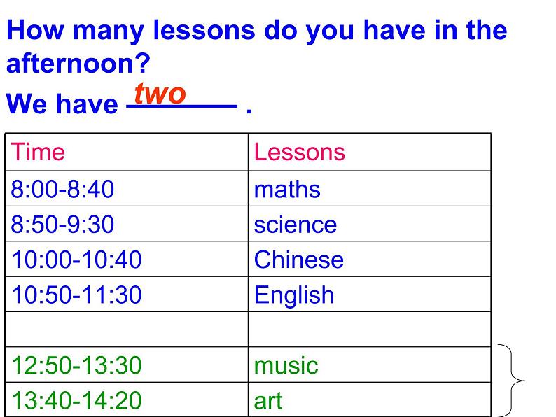 人教精通版小学英语四下 Unit3 What subject do you like best？(Lesson14) 课件08