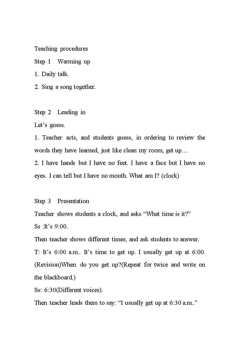 Unit1 My day PartA 教案第2页