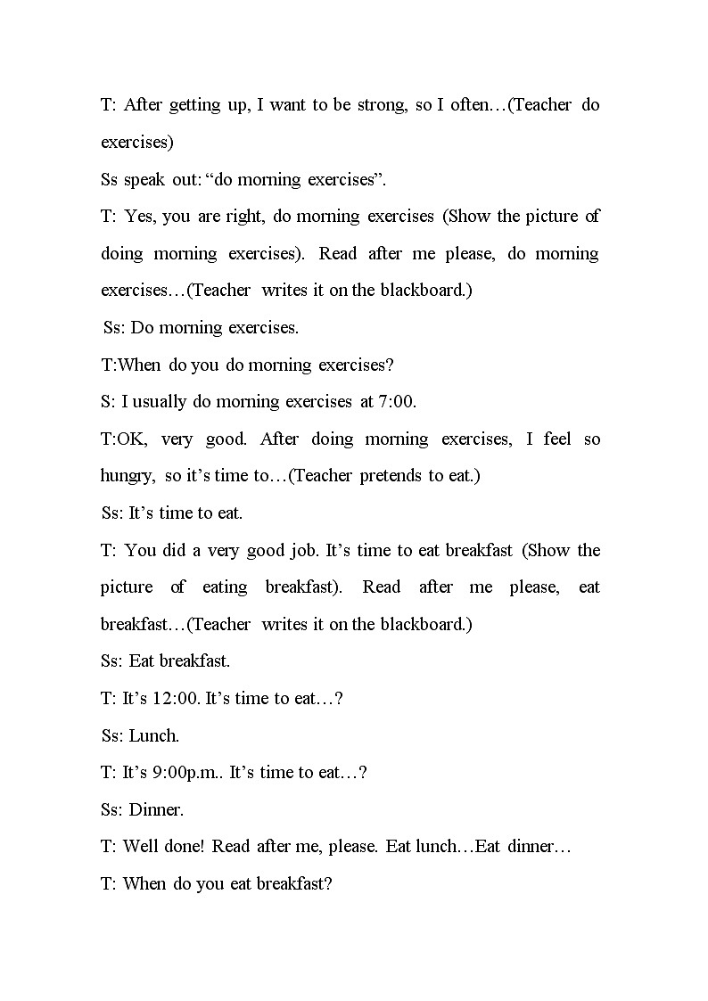 Unit1 My day PartA 教案第3页