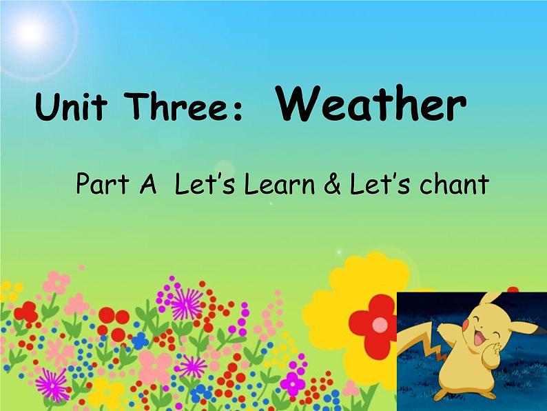 Unit 3 Weather Part A  课件第1页