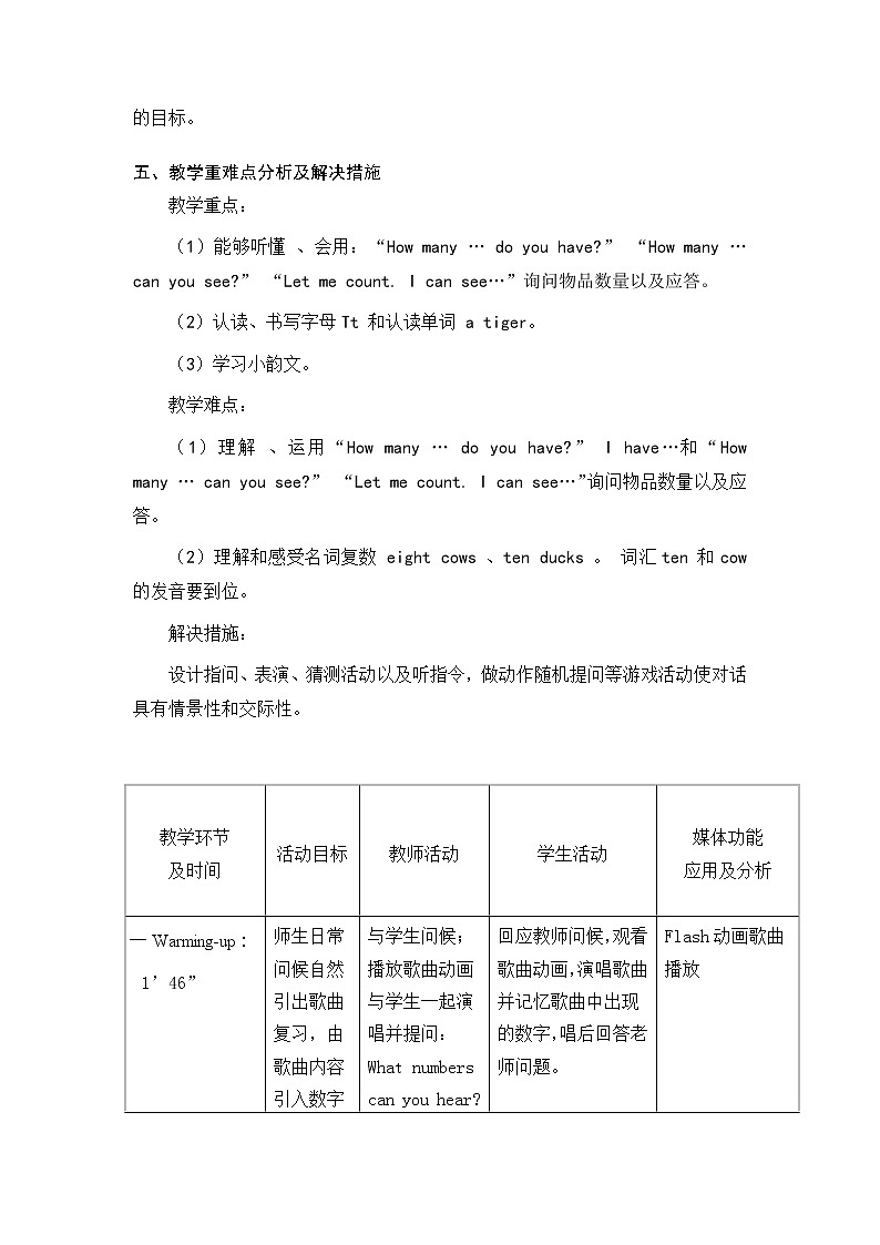 一年级下册英语教案－Unit4 How many stars can you see Lesson15 ｜北京课改版第2页