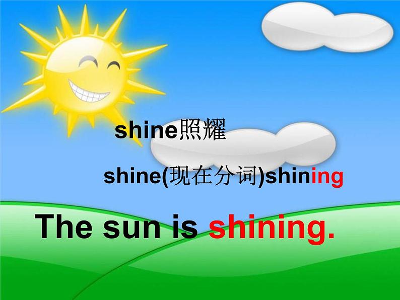 外研版（三起）小学英语六下 Module3 Unit1 The sun is shining. 课件02