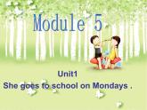 三年级英语下册课件-Module 5 Unit 1 She goes to school on Mondays.（1）-外研版（三起）