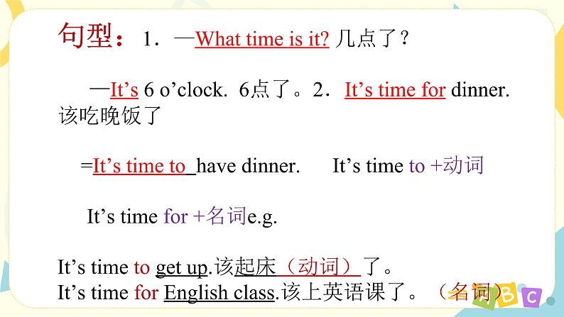 人教版PEP英语四年级下册Unit2 What time is it单元复习课件06