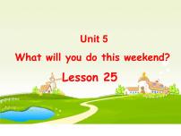 人教精通版四年级下册Unit 5  What will you do this weekend?Lesson 25课前预习ppt课件